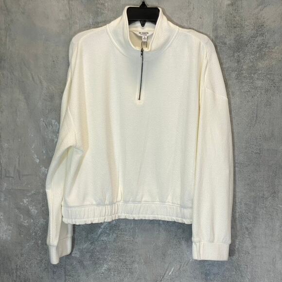 BB DAKOTA By Steve Madden Women's Ivory Just Zip It Textured Knit Pullover - Picture 1 of 10